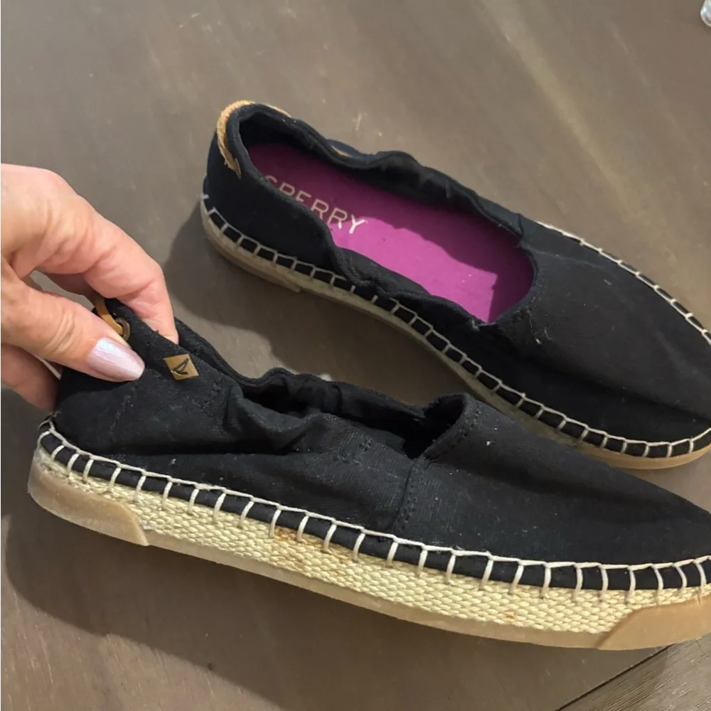 Sperry black canvas